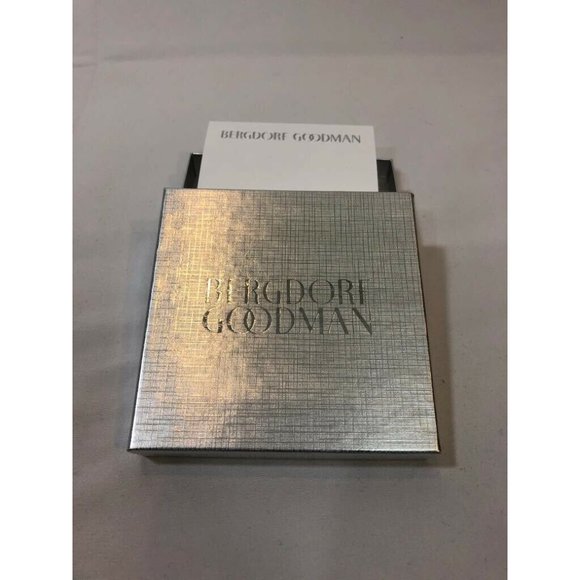 Bergdorf Goodman Logo Empty Box Silver Cardboard Gift 4" x 4" x 1" - Picture 5 of 6